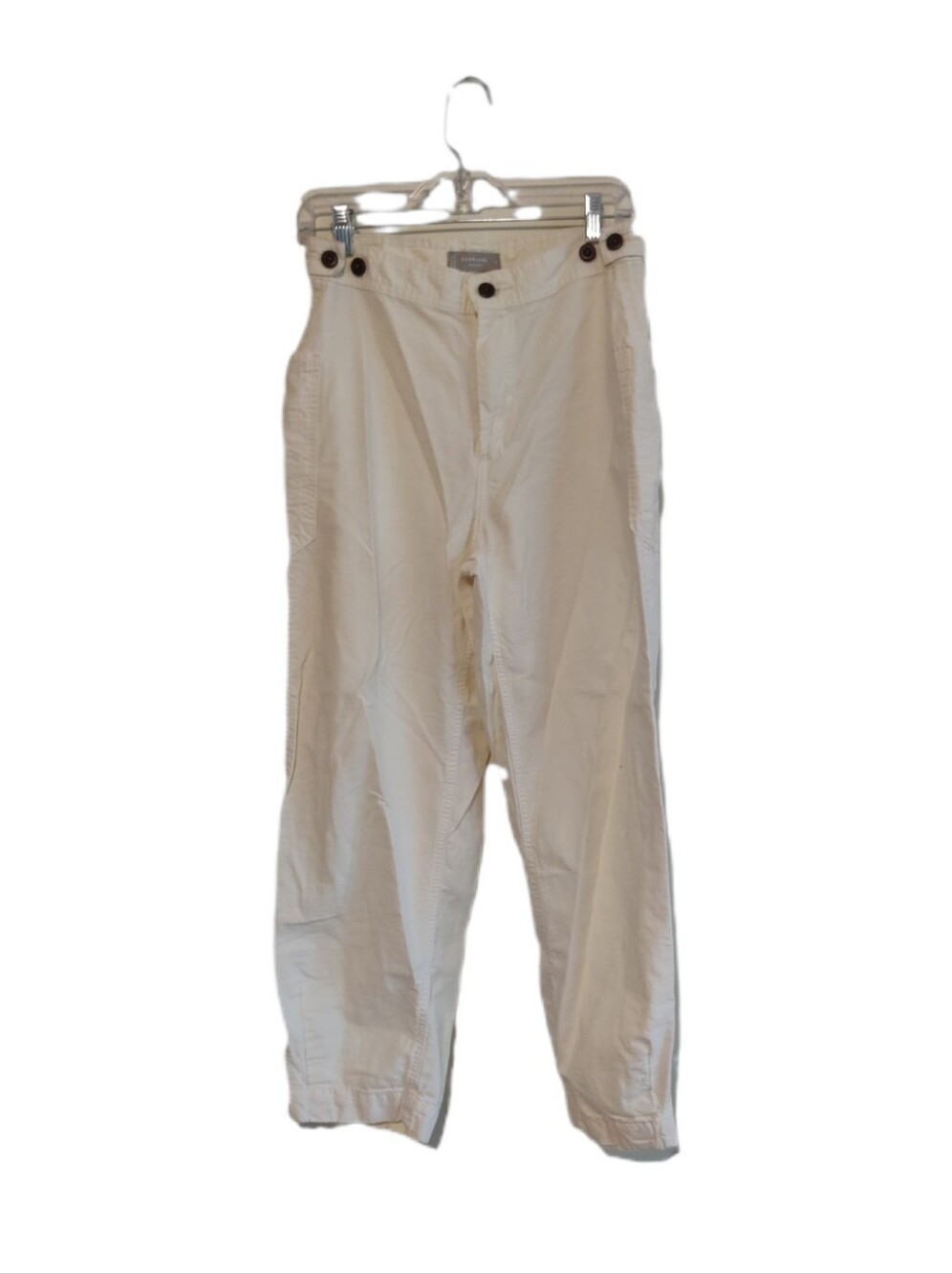 Everlane Organic Cotton White Cargo Pants